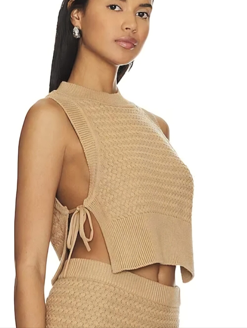 House of Harlow 1960 x Revolve Lilja Crop Knit Top Camel
